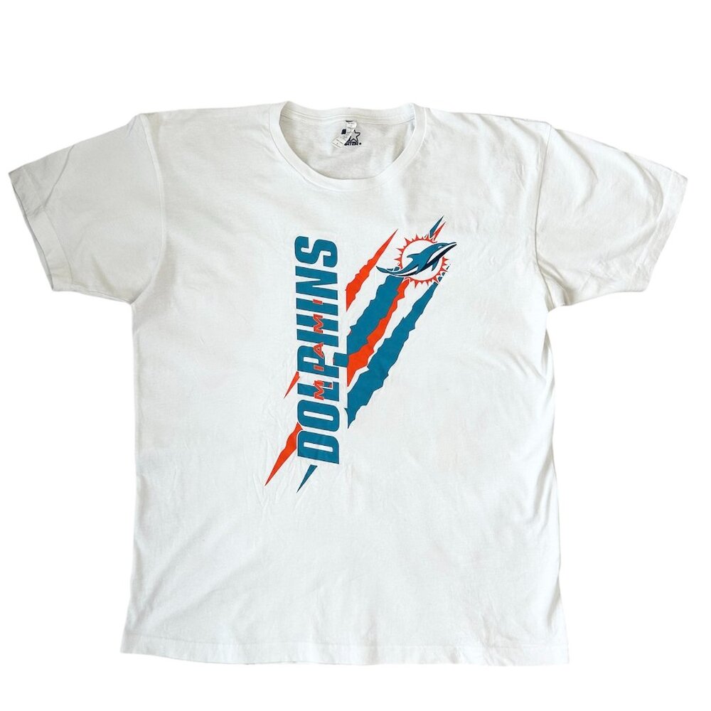 Starter Miami Dolphins TShirt Mens White Size Large Graphic Shirt, Pre-owned